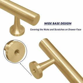 img 1 attached to RZDEAL 3 Inch Kitchen Cabinet Handles Solid Brass Cabinet Pulls Round Bar Handles Brushed Gold Dresser Drawer Pulls Hardware 4 Pack