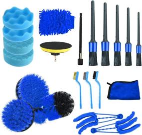 img 4 attached to 🚗 21-Piece Car Clean Detailing Kit: Ultimate Car Cleaning Tools Set for Interior, Exterior, Wheels, Leather, Air Vents, Emblems, Dashboard - Canitu Car Tools & Supplies