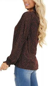 img 2 attached to Stylish MLEBR Women'S Chiffon Blouses With Long Sleeves, V-Neck, And Eye-Catching Floral And Leopard Print - Perfect Casual Tops And Tees