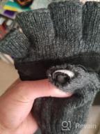 img 1 attached to Dark Gray Thinsulate Thermal Insulated Fingerless Wool Knit Mittens For Women & Men review by Jamie Sorenson