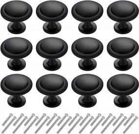 img 4 attached to Upgrade Your Kitchen With BIGLUFU Black Cabinet Knobs - 12 Pack Of Durable And Stylish Drawer Dresser Knobs, Pulls And Handles