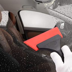 img 2 attached to 🚗 EHDIS Small 5 inch Rubber Window Tint Squeegee for Cars, Glass, Mirrors, Showers, Autos, and Windows - Red