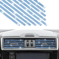 🔹 aukepo 10 pcs blue bling car air vent outlet trim with rhinestone decoration, universal bendable interior accessories for most air vent outlets логотип