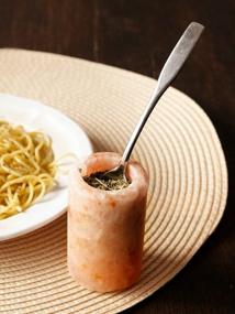 img 2 attached to Бокал с гималайской розовой солью: пищевая текила и блюдо с маслом - одна порция