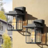 enhance your outdoor space with laluz seeded glass wall lights - 2 pack waterproof and anti-rust outside lamp for porch, backyard, patio, and garage logo