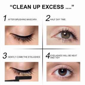 img 2 attached to DUcare Eyelash Comb Separator Eyelashes Eyebrow Mascara Brush Applicator Eyelash Definer With Comb Cover Cosmetic Brushes Tool (Black)
