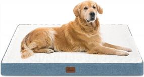 img 4 attached to Ultimate Comfort For Your Furry Companion: TILLYOU Egg Crate Memory Foam Dog Bed With Waterproof Lining And Washable Cover For Large Dogs