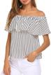 sherosa women's solid casual blouse with 👚 off shoulder ruffles - loose tops for better seo logo