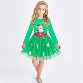 img 3 attached to Sunny Fashion Girls Christmas Sleeve Dresses: Girls' Clothing for Holiday Cheer