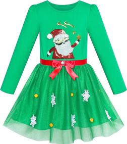 img 4 attached to Sunny Fashion Girls Christmas Sleeve Dresses: Girls' Clothing for Holiday Cheer