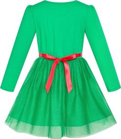 img 2 attached to Sunny Fashion Girls Christmas Sleeve Dresses: Girls' Clothing for Holiday Cheer