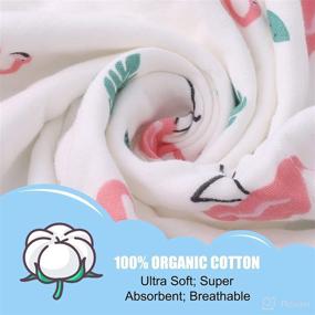 img 3 attached to 👶 Ultra Absorbent 5-Pack Muslin Burp Cloths - 100% Organic Cotton Baby Towels, Soft Skin-Friendly Washcloths for Boys and Girls