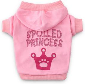 img 4 attached to 👑 DroolingDog Princess Crown Puppy Hoodie Pink T-Shirt for Small Dogs - Cute Sweatshirt for Girl Puppies