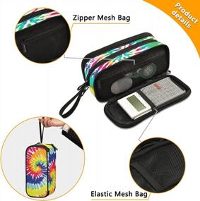 img 3 attached to Large Capacity Tie Dye Pencil Case With 3 Compartments For School, Office, And Storage | Ideal For Adults, Teens, Girls, Boys, Men, And Women | Big Storage Pen Bag And Pencil Pouch By XUWU