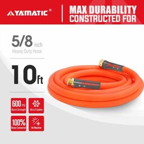 img 3 attached to Upgrade Your Gardening Experience With YAMATIC'S Heavy Duty 5/8" X 10Ft Short Garden Hose - Flexible, Durable & All-Weather!