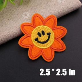 img 2 attached to Set Of 4 Adorable Sunflower Patches - Iron On Or Sew On Appliques For Customizing Backpacks And Clothing