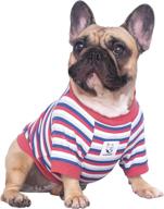 🐶 ichoue french bulldog high stretchy t shirts clothes for medium dogs large - red stripe (l)" логотип