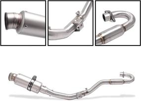 img 1 attached to 🔥 Enhance Your Honda CRF150F/CRF230F Performance with KAJIMOTOR Full Exhaust Slip-On Muffler - Silver (2003-2013)