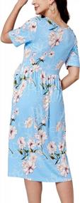 img 1 attached to Stylish Maternity Dress With Pockets: Xpenyo Women'S Short Sleeve Empire Waist Casualwear
