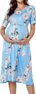 stylish maternity dress with pockets: xpenyo women's short sleeve empire waist casualwear logo