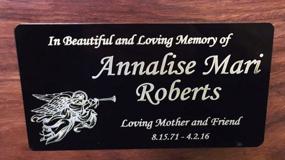 img 1 attached to Brass Engraved Angel Plaque Name Plate Black And Gold