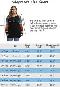 img 2 attached to Plus-Size Color Block Knit Tunic Tops - Lightweight, Loose-Fitting Long Sleeve Shirts For Women By ALLEGRACE