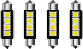 img 4 attached to Botepon LED Festoon Bulbs - 4 Pack, 42Mm 5050 3SMD, Canbus Error-Free, Blue Light For Car Interior Dome/Map/Trunk/License Plate, Compatible With 211-2, 212-2, And 578 Bulbs
