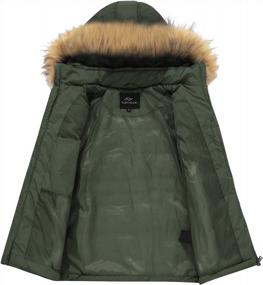 img 2 attached to Женская непромокаемая зимняя куртка-пуховик, теплая стеганая парка, ветровка со съемным капюшоном