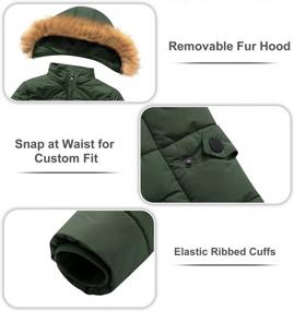 img 1 attached to Женская непромокаемая зимняя куртка-пуховик, теплая стеганая парка, ветровка со съемным капюшоном