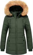 women's waterproof winter puffer jacket warm quilted parka windbreaker with removable hood logo