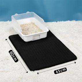 img 1 attached to 🐾 Edkavon Cat Litter Trapping Mat with Double Layer Honeycomb Design - Waterproof, Urine Proof, Non-Slip, and Easy to Clean