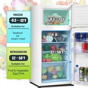 img 1 attached to Safeplus 3.4 Cu Ft Компактный холодильник с морозильной камерой, регулируемыми полками и холоднокатаным листом - белый