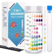 🧪 complete 9 in 1 aquarium test strips - 100 strips - freshwater & saltwater aquarium water test kit for iron, copper, nitrite, nitrate, ph, carbonate and more logo