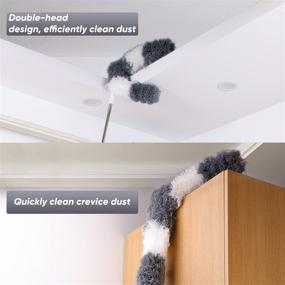 img 3 attached to 🧹 JOYBOS Extendable Dusters: Double-Headed Microfiber Feather Duster, Gap Dusting Brush, Large lint Rollers, Practical Hook - Ideal Cleaning Tools for Furniture, Ceiling Fan, Cars, and More