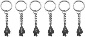 img 3 attached to Personalized Best Friend Keychains - Set Of 6 Star Puzzle Pieces For Friendship Or BFFs
