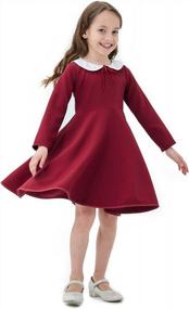 img 2 attached to Adorable Vintage Peter Pan Collar Skater Dress For Girls Aged 2-12 Years!