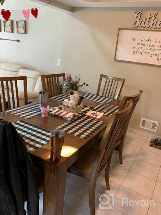 img 1 attached to Add Charm To Your Dining Table With DOLOPL Valentine'S Day Red And White Buffalo Check Placemats Set Of 6 - Easy To Clean And Perfect For Farmhouse Table Decorations! review by Kyle Robbins