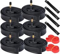 get the best value with 6-pack 700c road bike tubes & rim strips | av48 long valve compatibility | ideal for 700 x 18c/20c/23c/25c bike tire tubes logo