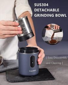 img 1 attached to Blue Cordless Electric Coffee Bean Grinder With Rechargeable Battery & Removable Stainless Steel Bowl For Espresso, Seeds, Nuts And Spice Grinding