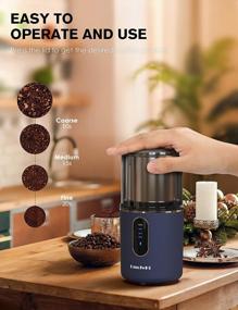 img 3 attached to Blue Cordless Electric Coffee Bean Grinder With Rechargeable Battery & Removable Stainless Steel Bowl For Espresso, Seeds, Nuts And Spice Grinding