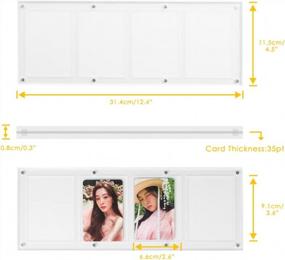 img 1 attached to Baskiss Magnetic Card Holders - 2 Pack Of Clear Protectors For Kpop & Sports Cards (4 Cards)