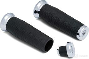 img 3 attached to 🏍️ Kuryakyn 5948 Thresher Grips with End Caps - Chrome, Universal Fit for 1" Handlebars (1 Pair)