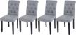 nobpeint fabric dining chairs with solid wood legs set of 4, gray logo