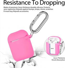 img 1 attached to Protect Your AirPods In Style With Hamile Silicone Case: Compatible With AirPods 1 & 2, LED Visible, And Comes With Keychain - Rose-Nightglow Purple