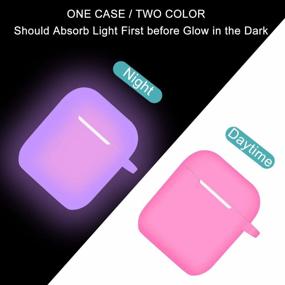 img 3 attached to Protect Your AirPods In Style With Hamile Silicone Case: Compatible With AirPods 1 & 2, LED Visible, And Comes With Keychain - Rose-Nightglow Purple