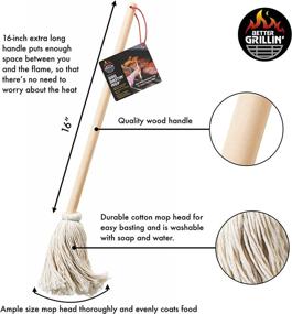 img 3 attached to 🔥 Better Grillin BBQ Basting Mop Brush for Effortless Marinade Application - 4pk