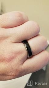 img 5 attached to Frank S. Burton 6mm/8mm Black Tungsten Wedding Rings - Beveled Edge - Men's & Women's Band in Sizes 4-15
