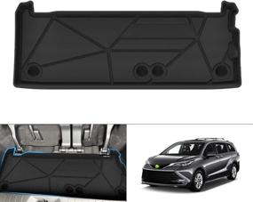 img 4 attached to 🚗 TGBROS Custom Fit Car Cargo Mat for Toyota Sienna 2021 2022 (Fits Without Spare Tire Model Only) (Fits Behind 3rd Row Only) All Weather Cargo Liner Rear Trunk Liner Tray in Black