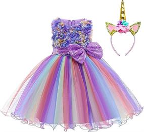 img 4 attached to Stunning Princess Rainbow Birthday 👸 Dresses: Exquisite Pageant Clothing for Girls