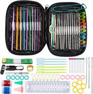 100-piece crochet hook set with aluminum needles and sewing tools - convenient and portable for yarn knitting logo